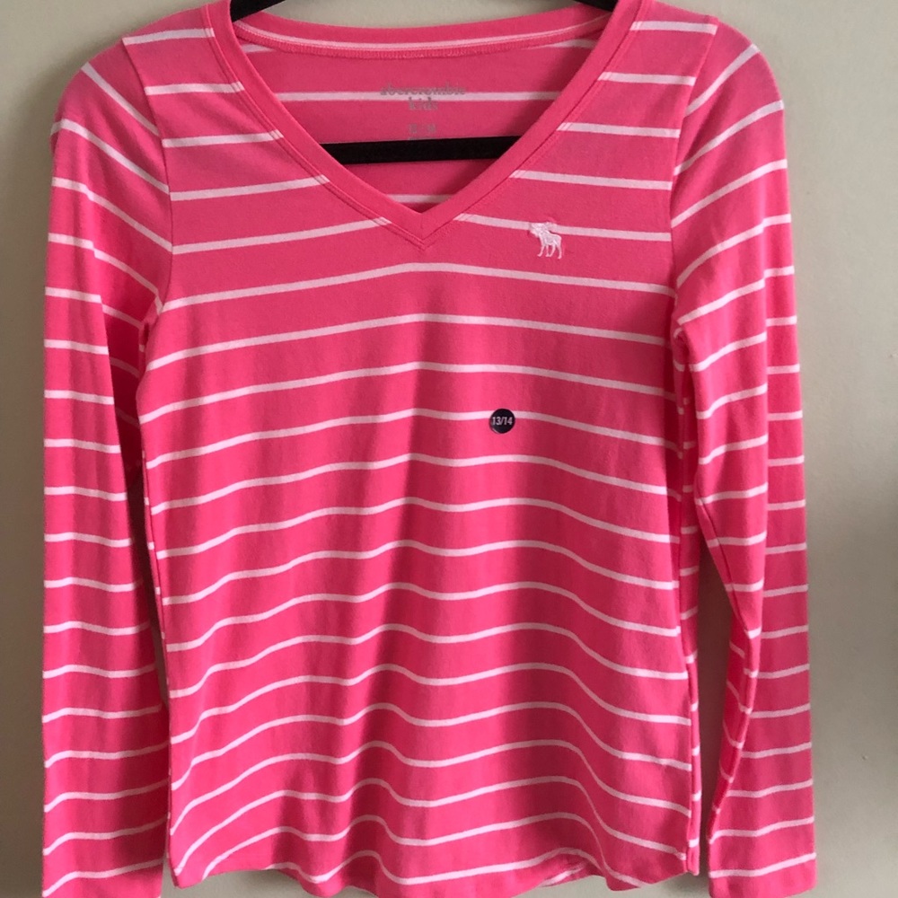 Abercrombie Pink Stripe Long Sleeves Size 13/14